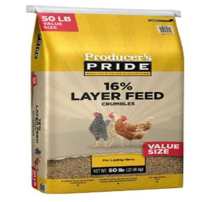 Producer's Pride 16% Layer Crumble Chicken Feed, 50 lb. Bag